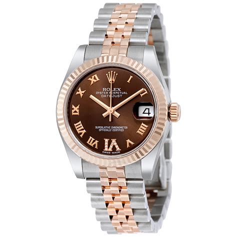 rolex datejust lady 31 everose stahl chocolate dial|rolex datejust 31 278381.